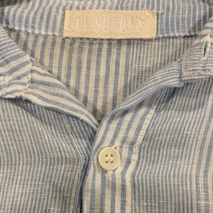 CPShades shirt blue and white striped slight flare at bottom size large